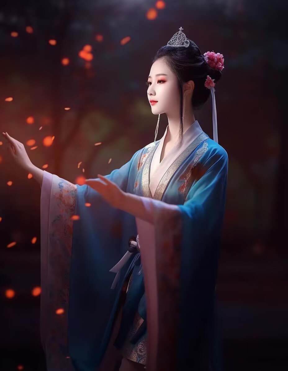 项目-Midjourney关键词-AI生成中国风古装汉服美女人像提示关键词骑士资源网(9)